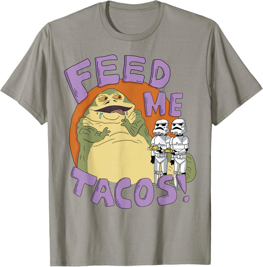 Star Wars Jabba The Hutt Feed Me Tacos Doodle T-Shirt - T-Shirt | Sand