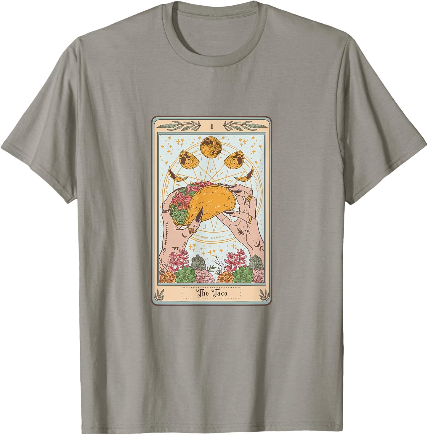 The Taco Tarot Card Funny Taco Lover Tacos Mexican Fiesta T-Shirt - T-Shirt | Sand