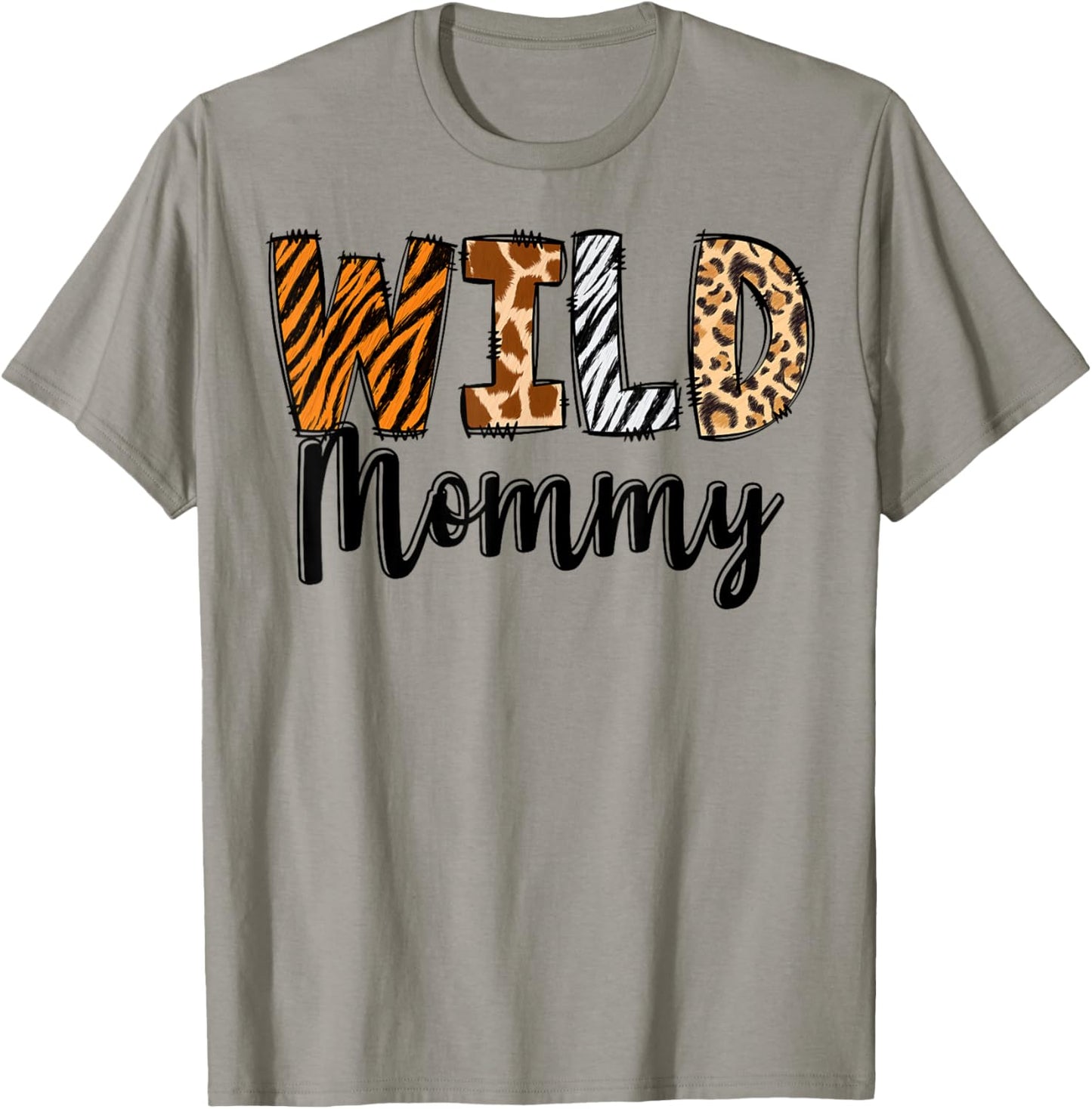 Wild Mommy Zoo Born Two Be Wild B-day Safari Jungle Animal T-Shirt - T-Shirt | Sand