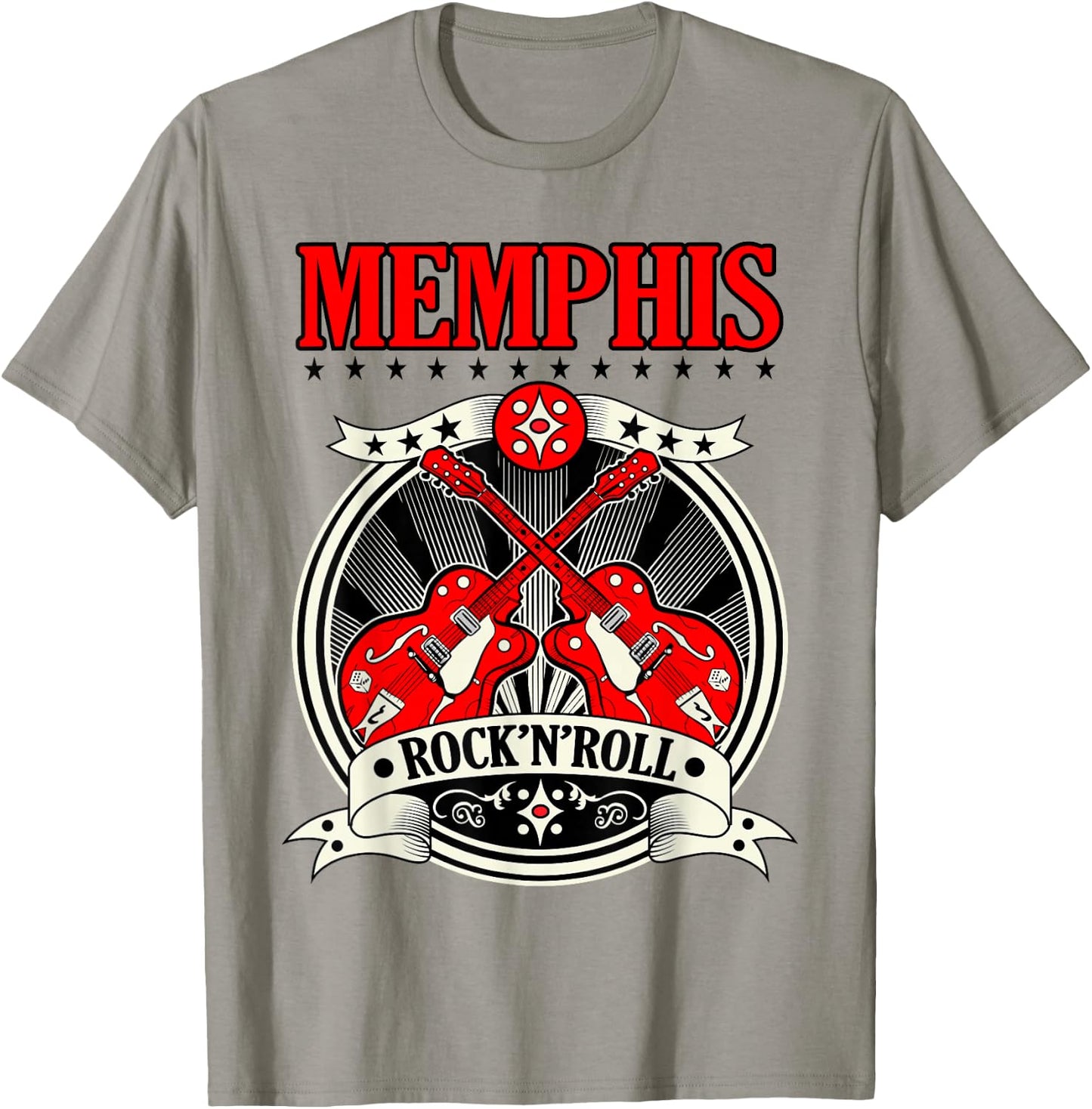 50s Rockabilly Style Memphis Gifts Sock Hop Party Guitar T-Shirt - T-Shirt | Sand