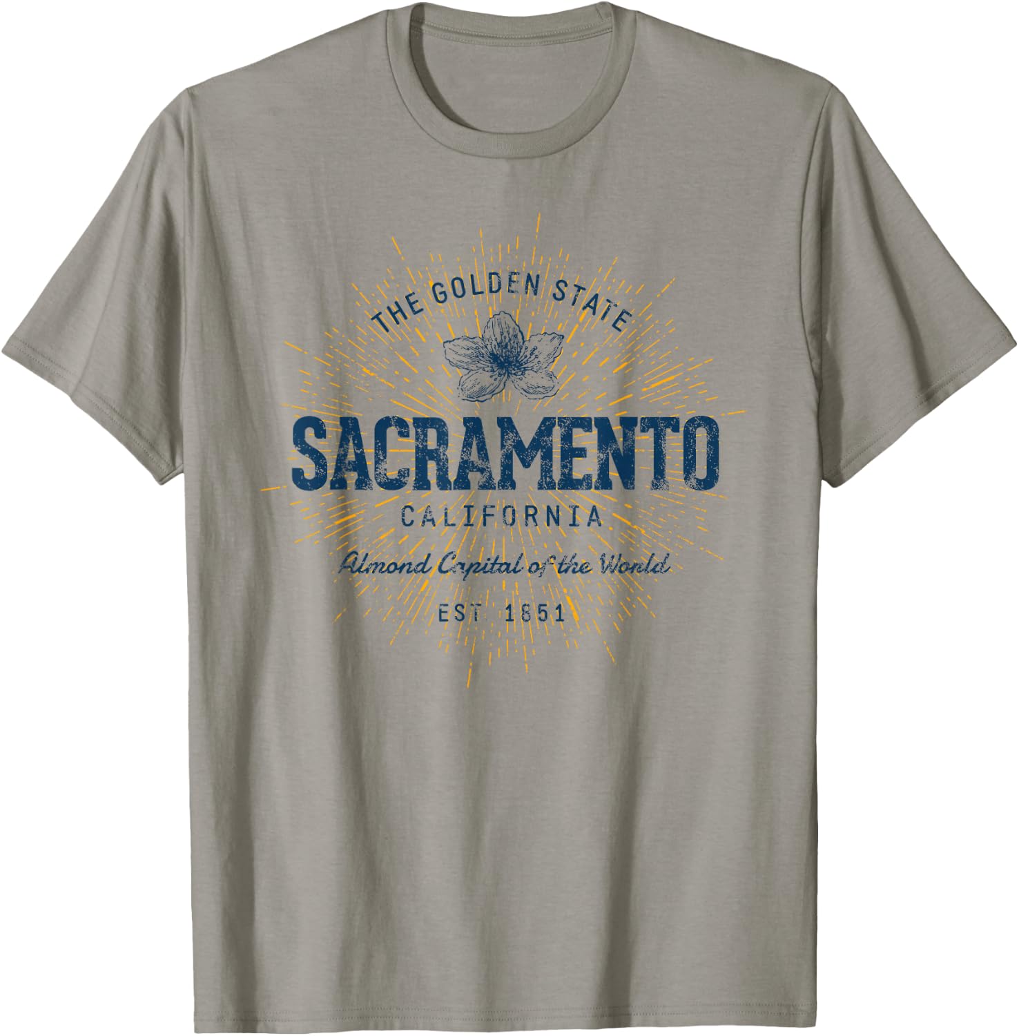 Vintage Sacramento Retro T-Shirt - T-Shirt | Sand