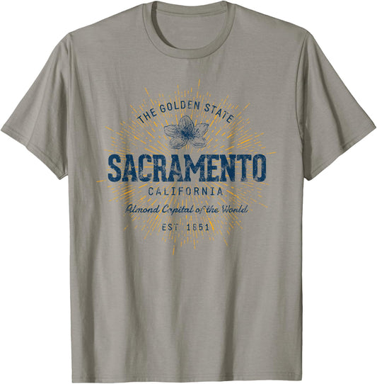 Vintage Sacramento Retro T-Shirt - T-Shirt | Sand