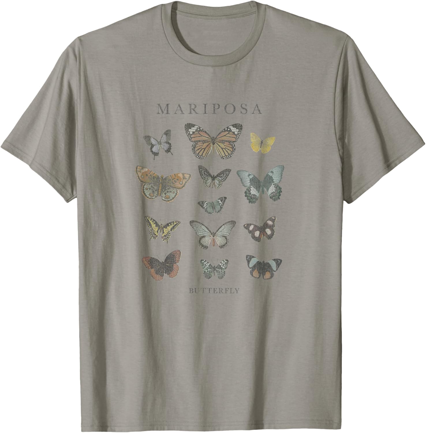 Fifth Sun Mariposa Butterfly Portrait Grid T-Shirt - T-Shirt | Sand
