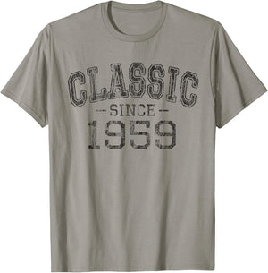 Classic Since 1959 Vintage Style Born in 1959 Birthday Gift T-Shirt - T-Shirt | Sand