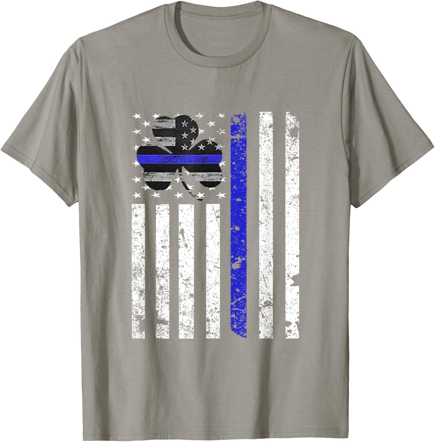Thin Blue Line Irish Shamrock Police St Patricks Day T-Shirt - T-Shirt | Sand