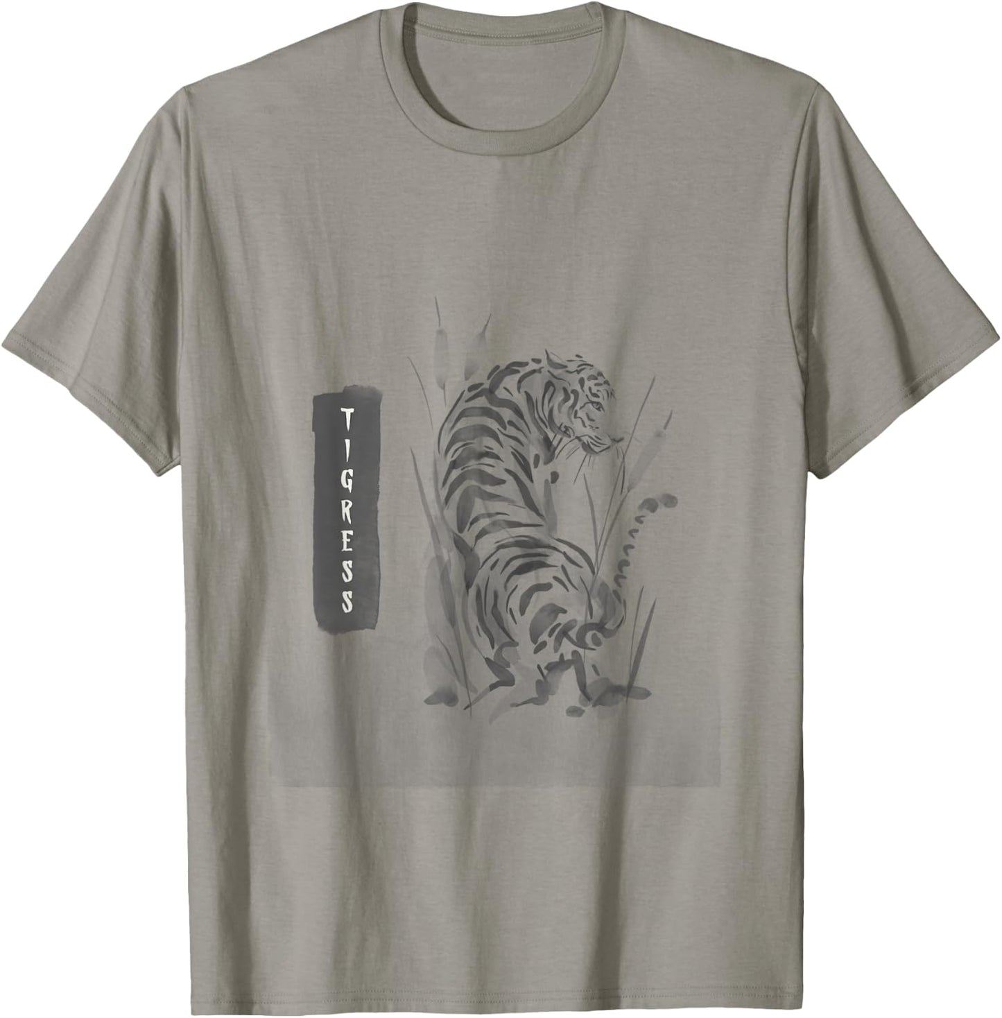 Women Tiger Graphic Summer Top Asian Inspired Tigress Gift T-Shirt - T-Shirt | Sand