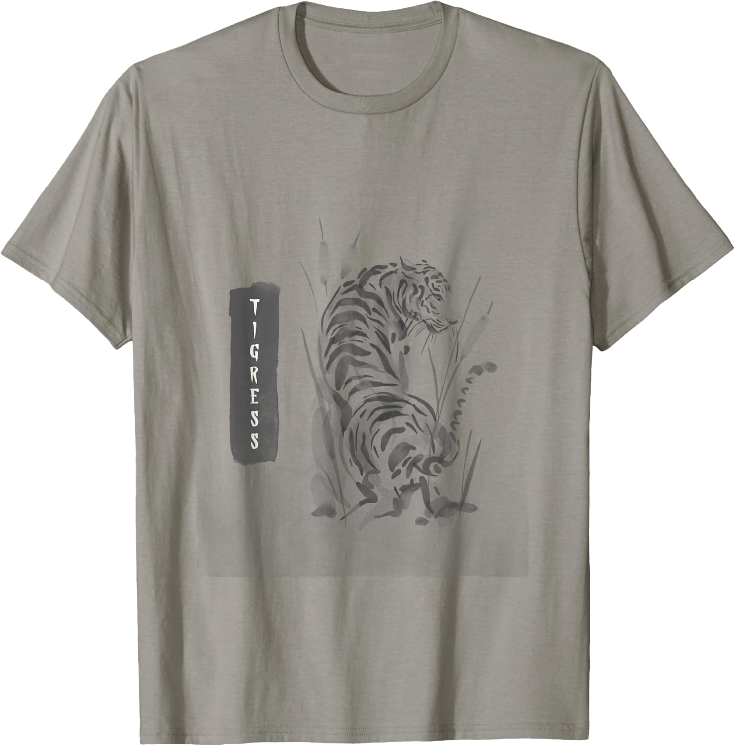 Women Tiger Graphic Summer Top Asian Inspired Tigress Gift T-Shirt - T-Shirt | Sand