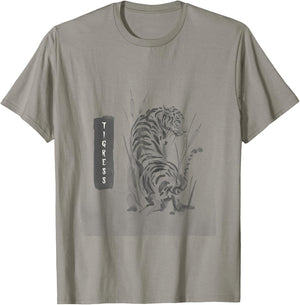 Women Tiger Graphic Summer Top Asian Inspired Tigress Gift T-Shirt - T-Shirt | Sand