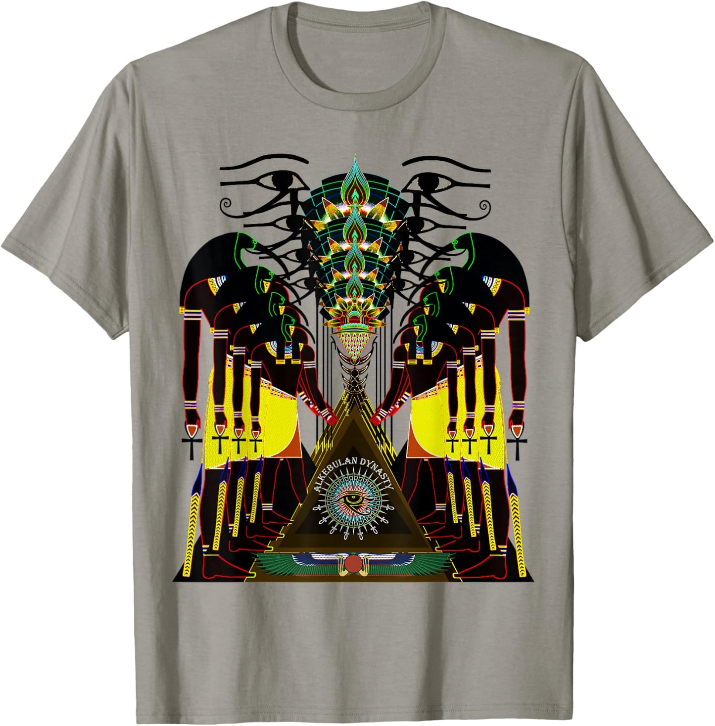 Psychedelic Fractal Ancient Egyptian God Thoth Tehuti T-Shirt - T-Shirt | Sand