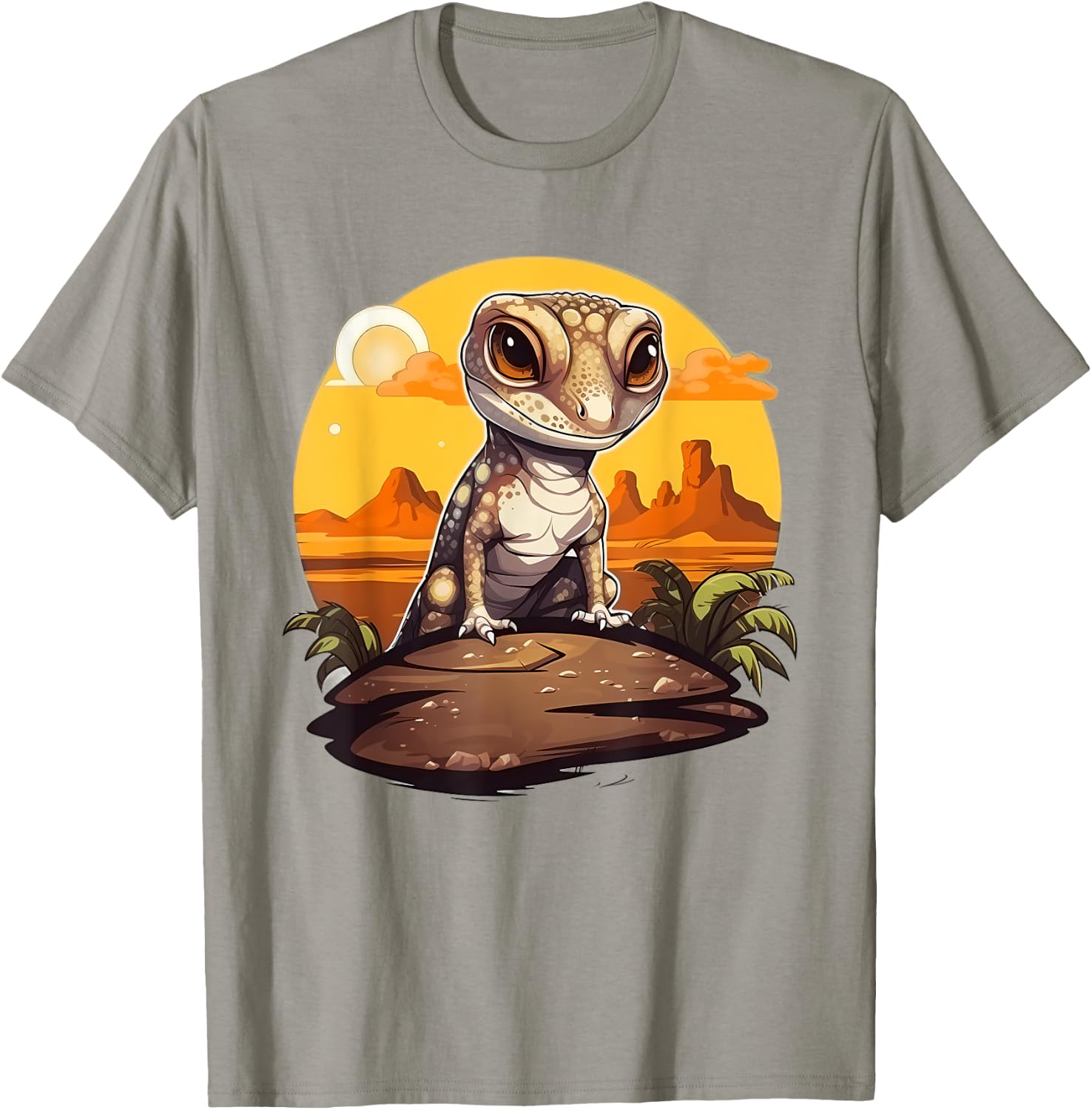 Retro Style African Fat-tailed Gecko T-Shirt - T-Shirt | Sand