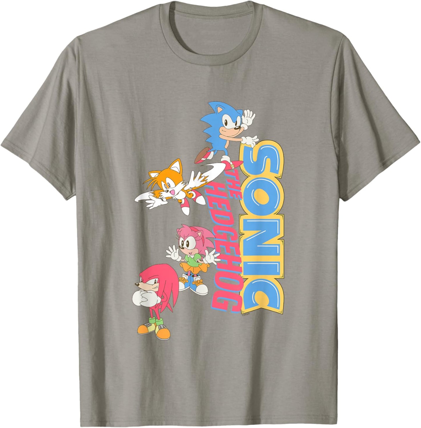 Sonic The Hedgehog Sonic & Friends Cute Retro Group Shot T-Shirt - T-Shirt | Sand