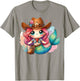 Western Rodeo Cowboy Hat Mermaid Texas Animals T-Shirt - T-Shirt | Sand