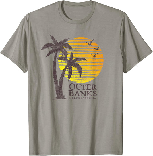 Vintage Outer Banks OBX North Carolina Souvenir T-Shirt - T-Shirt | Sand