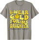 I Wear Gold For My Daughter Disco Ball Childhood Cancer T-Shirt - T-Shirt | Sand