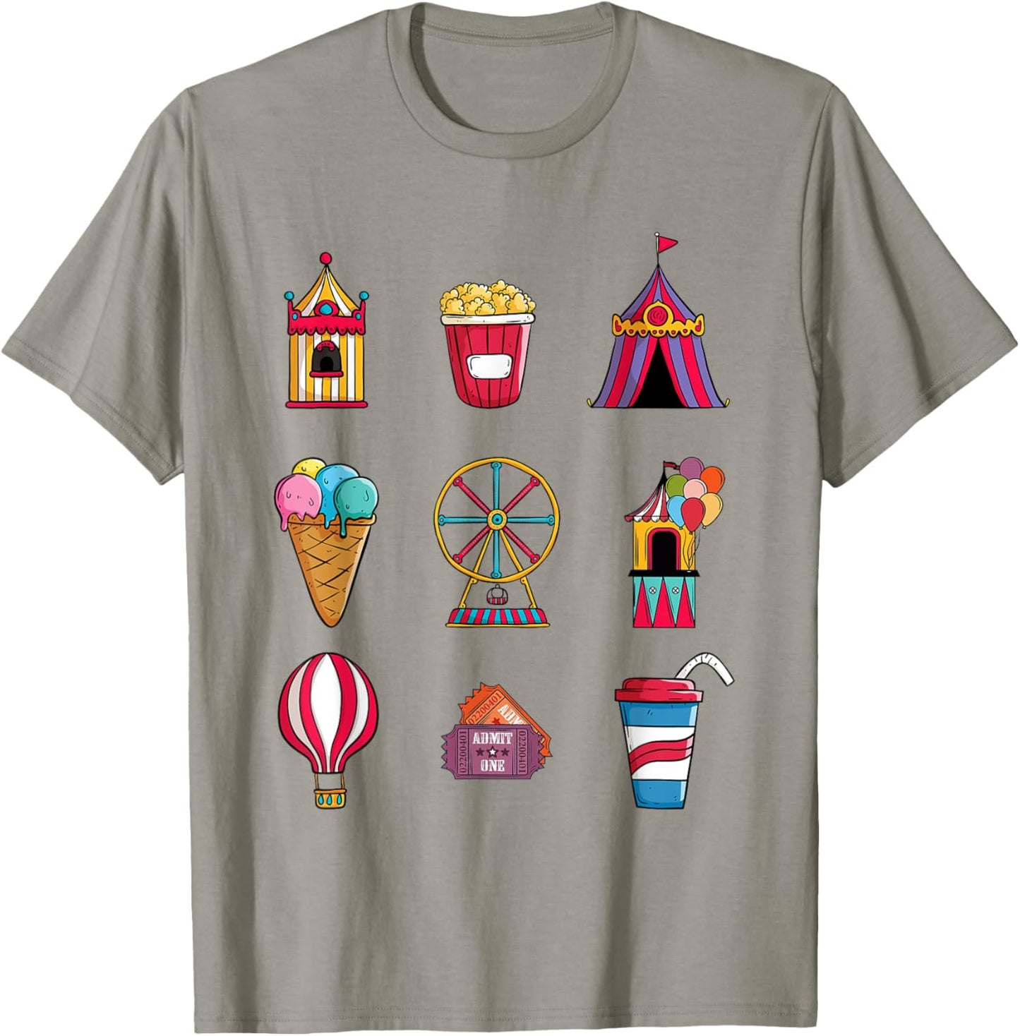 Funny State Fair With Ice Cream Ferris Wheel And Circus Tent T-Shirt - T-Shirt | Sand