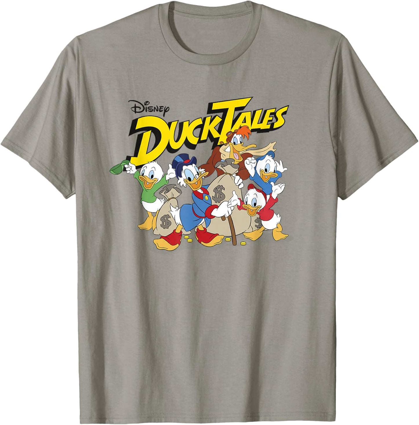 Disney DuckTales Main Cast with Money Bags Group Shot T-Shirt - T-Shirt | Sand