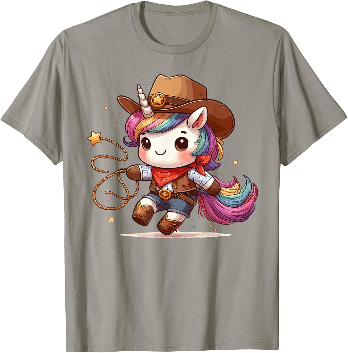 Western Rodeo Cowboy Hat Unicorn Texas Animals T-Shirt - T-Shirt | Sand