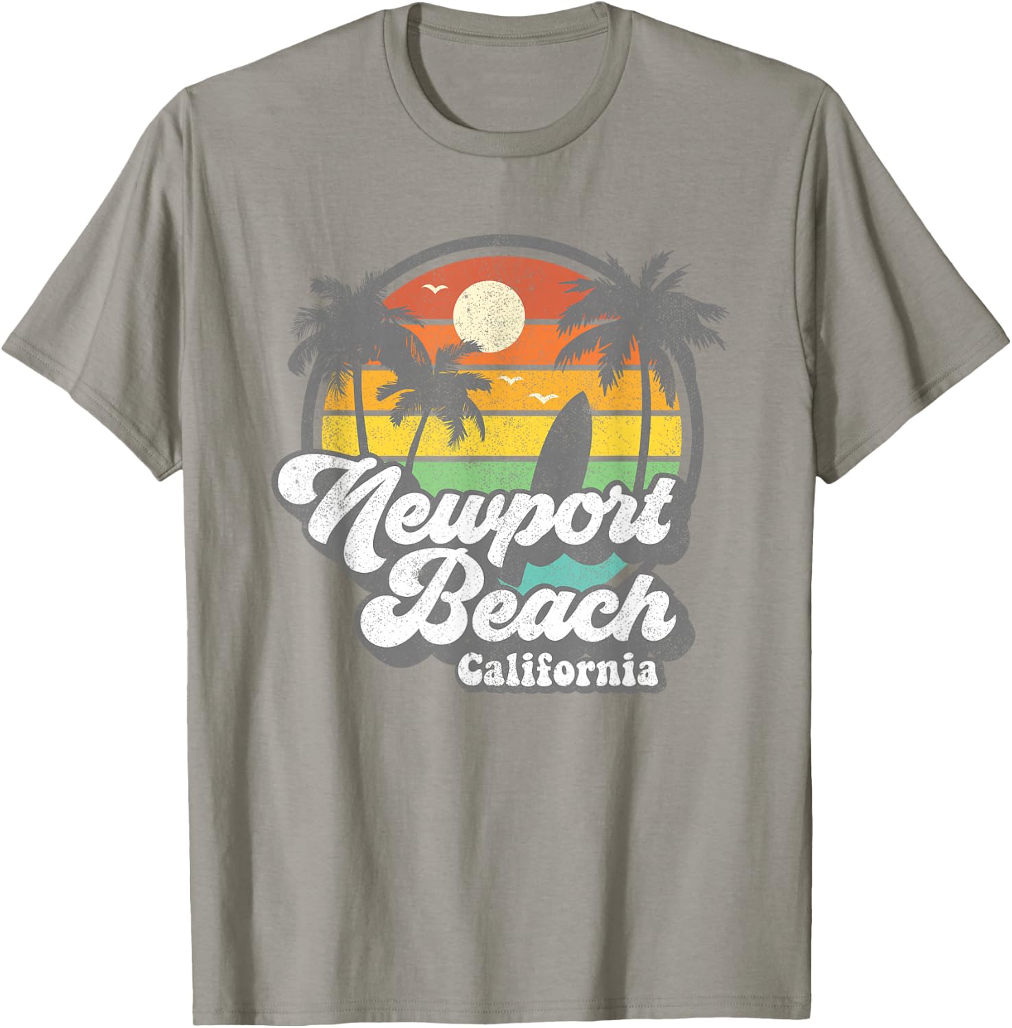 Vintage Newport Beach California CA Surfing Retro Surf Gift T-Shirt - T-Shirt | Sand