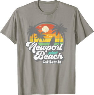 Vintage Newport Beach California CA Surfing Retro Surf Gift T-Shirt - T-Shirt | Sand