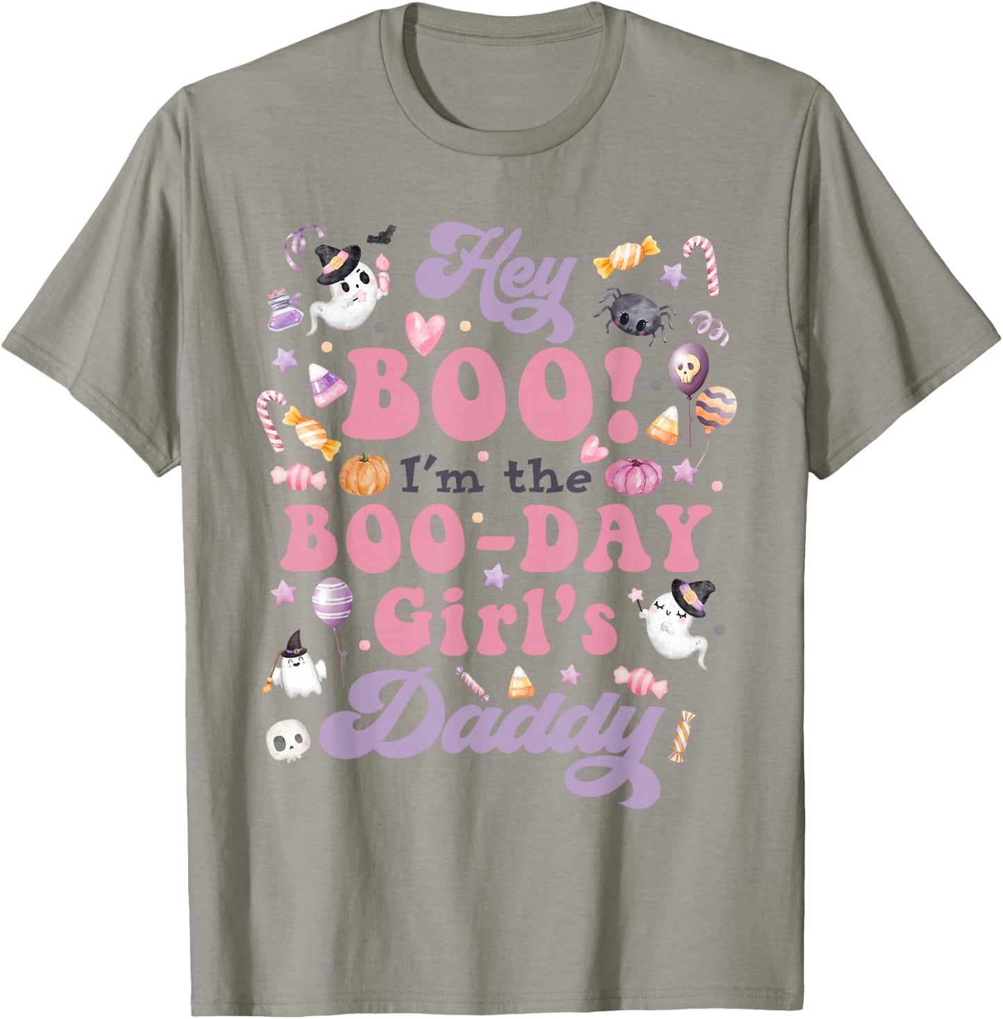 Daddy of Boo-Day Girl Hey Boo Halloween Birthday Matching T-Shirt - T-Shirt | Sand