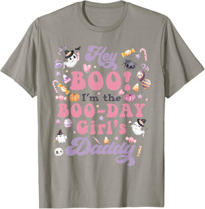 Daddy of Boo-Day Girl Hey Boo Halloween Birthday Matching T-Shirt - T-Shirt | Sand