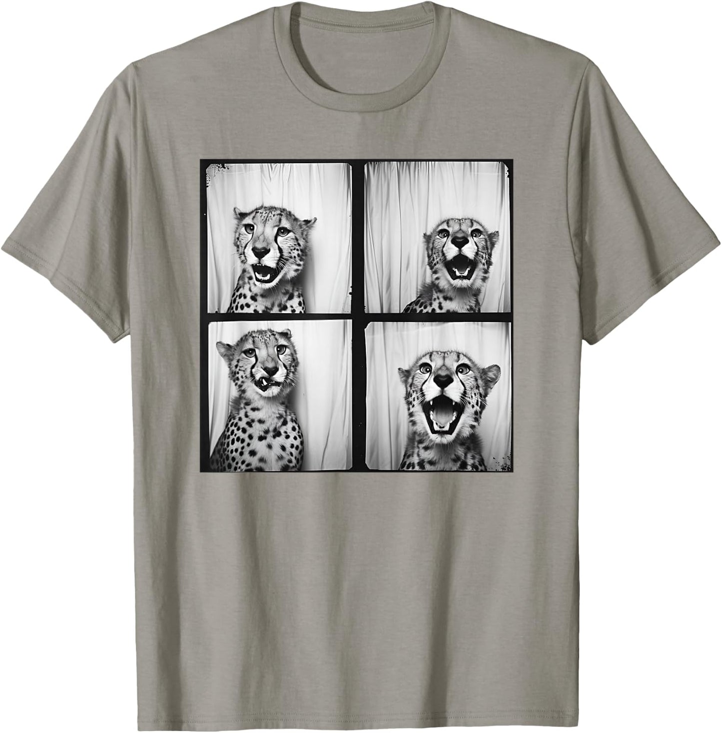 African Cheetah Zoo Photobooth Quirky Funny Safari Animal T-Shirt - T-Shirt | Sand