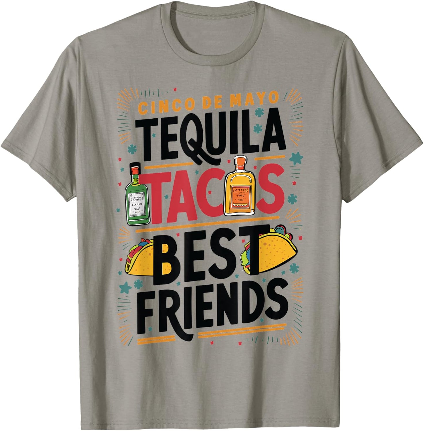 Tequila Tacos Best Friends Drinking Cinco De Mayo T-Shirt - T-Shirt | Sand