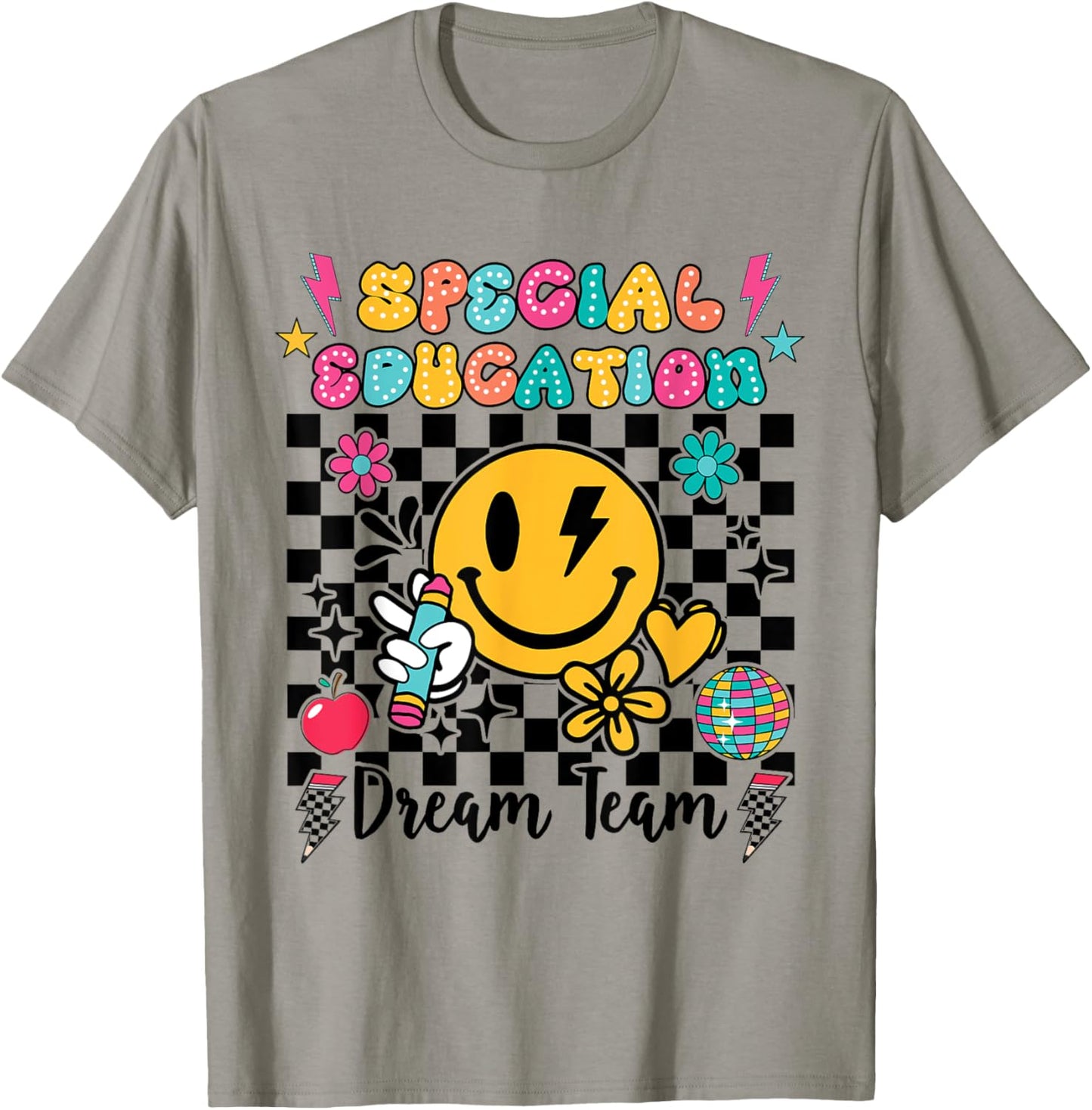 Retro Special Education Squad Groovy Dream Team Teacher T-Shirt - T-Shirt | Sand