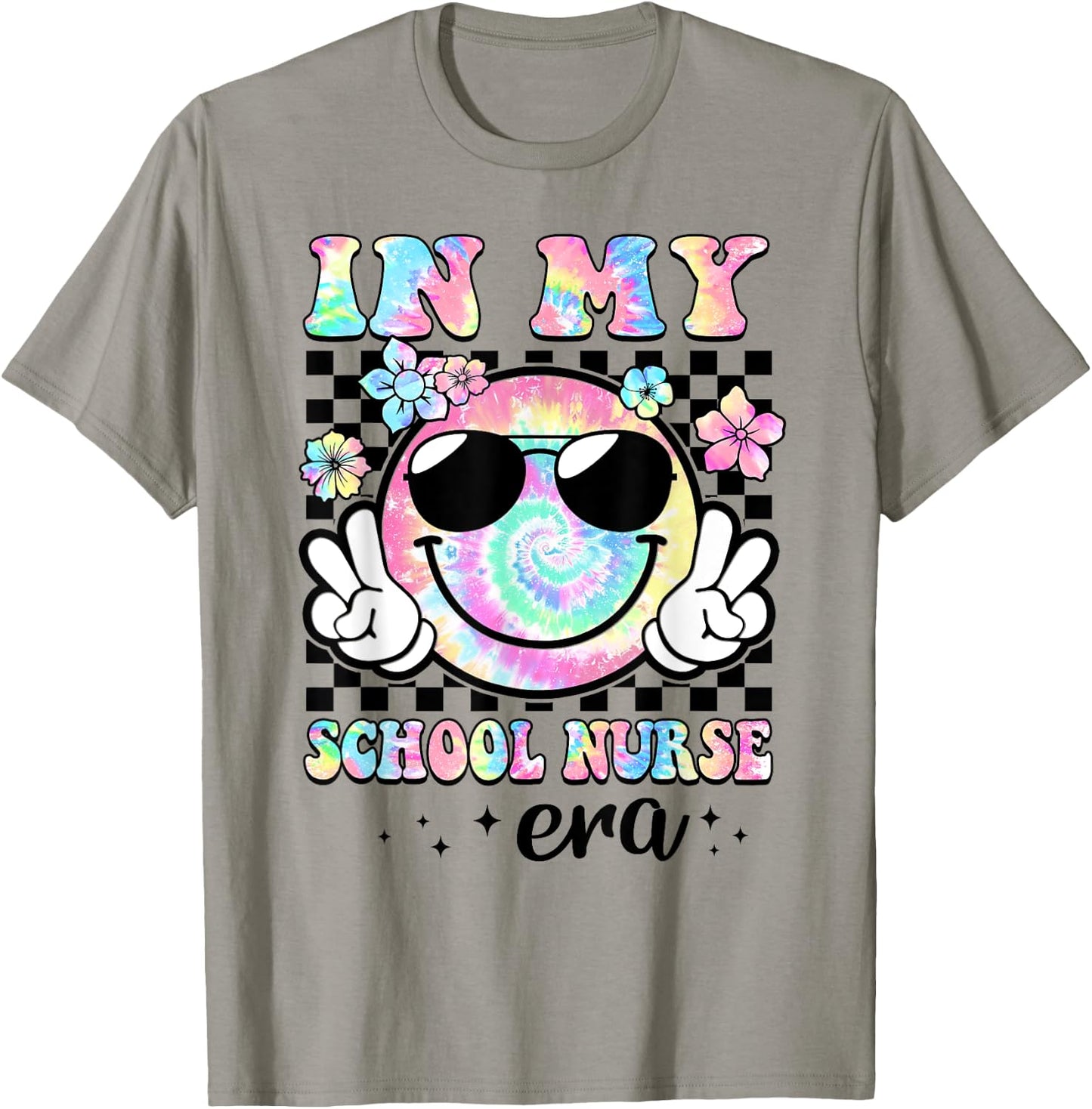 In My School Nurse Era Groovy Retro Back To School Funny T-Shirt - T-Shirt | Sand
