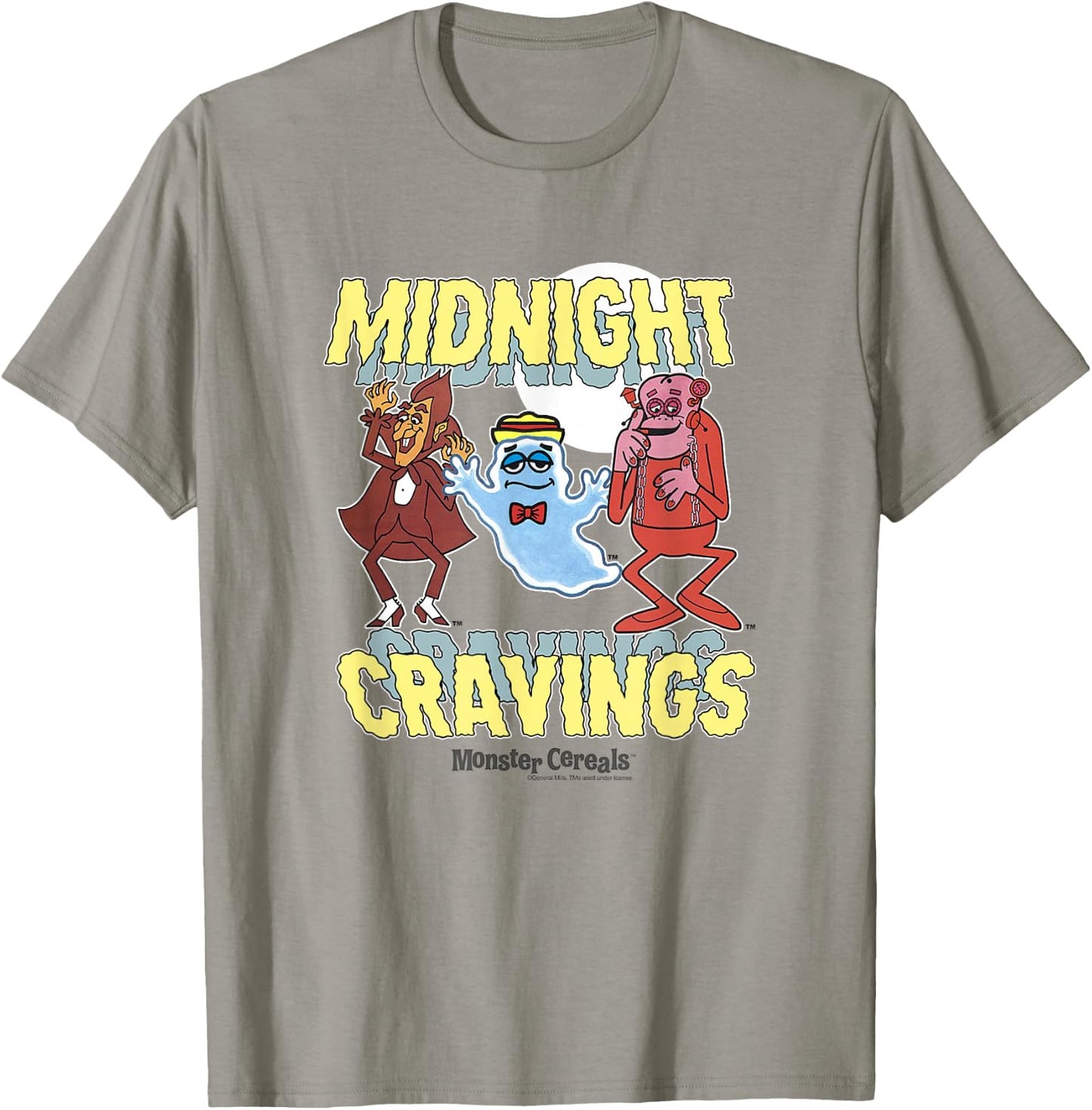 Boo Berry Iconic Midnight Cravings Monster Cereals Big Logo T-Shirt - T-Shirt | Sand
