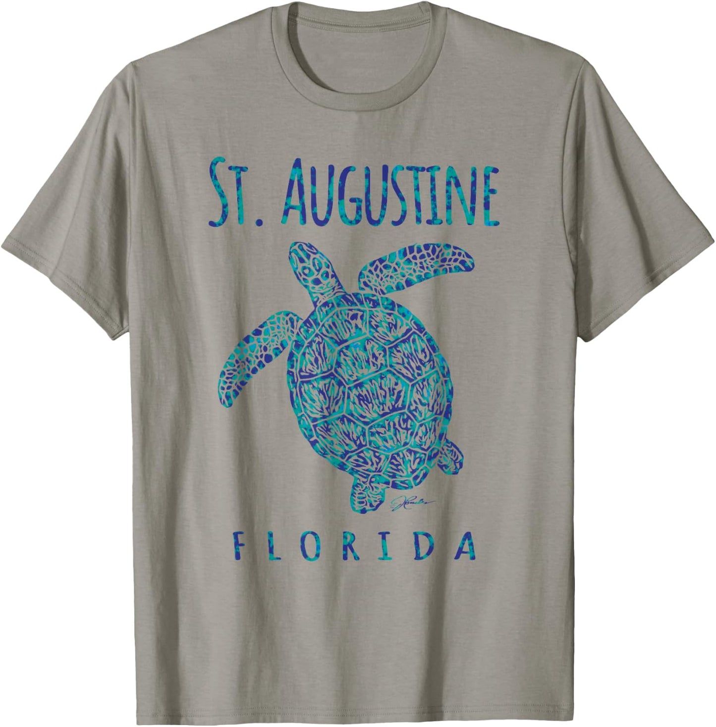 JCombs: St. Augustine, FL, Sea Turtle, Beach T-Shirt - T-Shirt | Sand