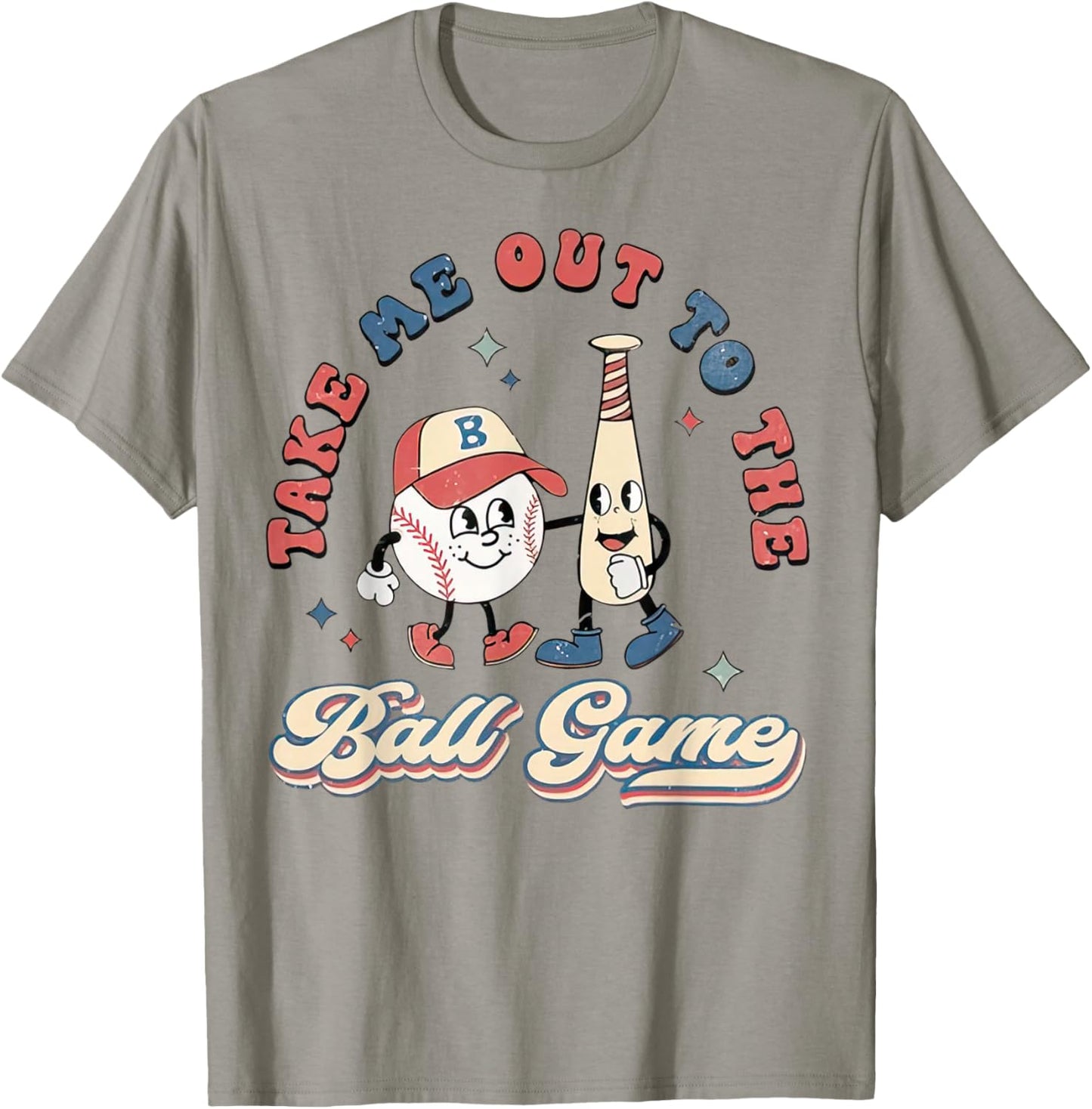 Take Me Out to the Ball Game Retro Baseball T-Shirt - T-Shirt | Sand