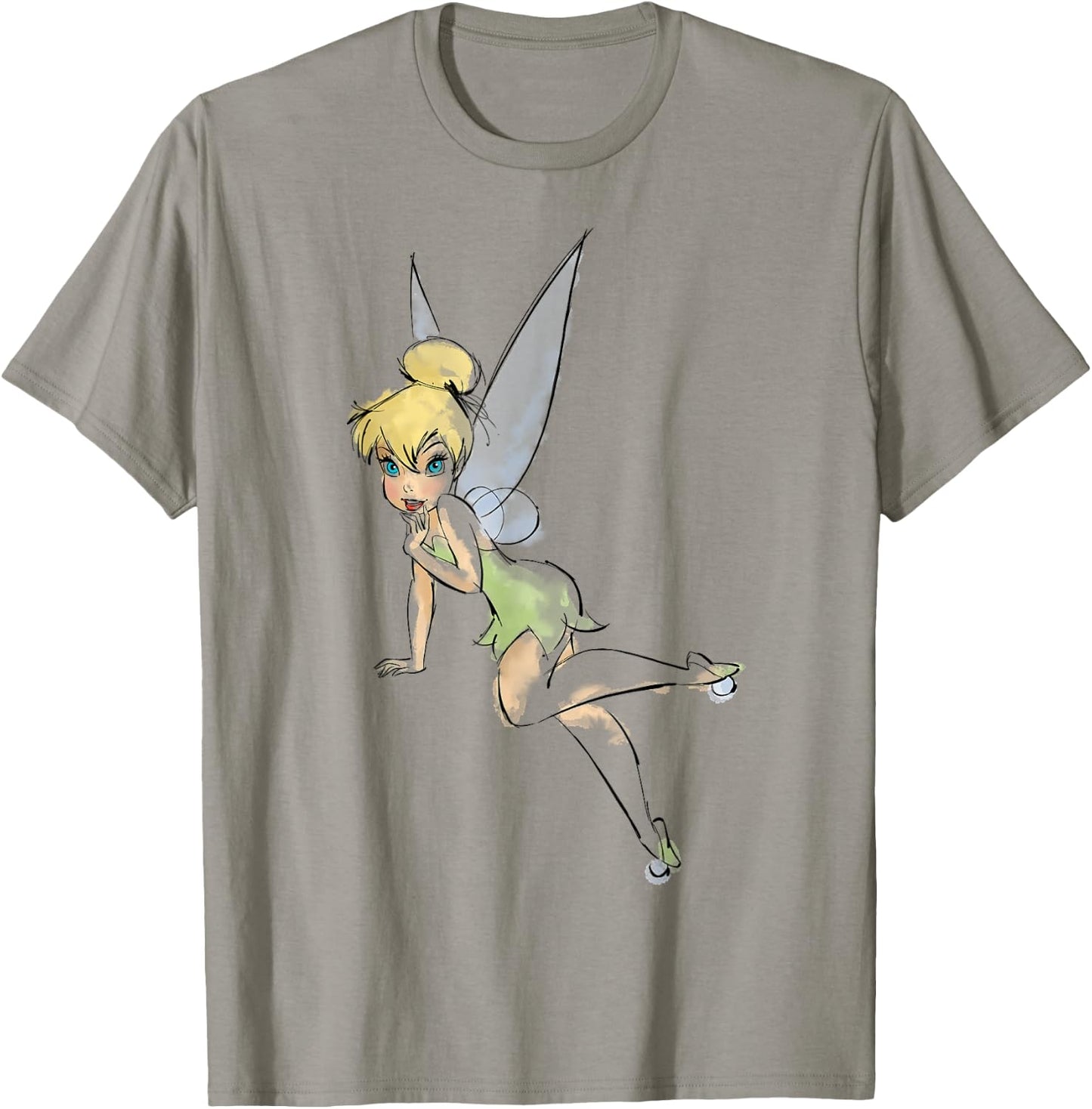 Disney Peter Pan Tinker Bell Watercolor Portrait Small T-Shirt - T-Shirt | Sand