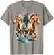 Running Crazy Wild Horses Gift Teenage Girls Boys Men Women T-Shirt - T-Shirt | Sand