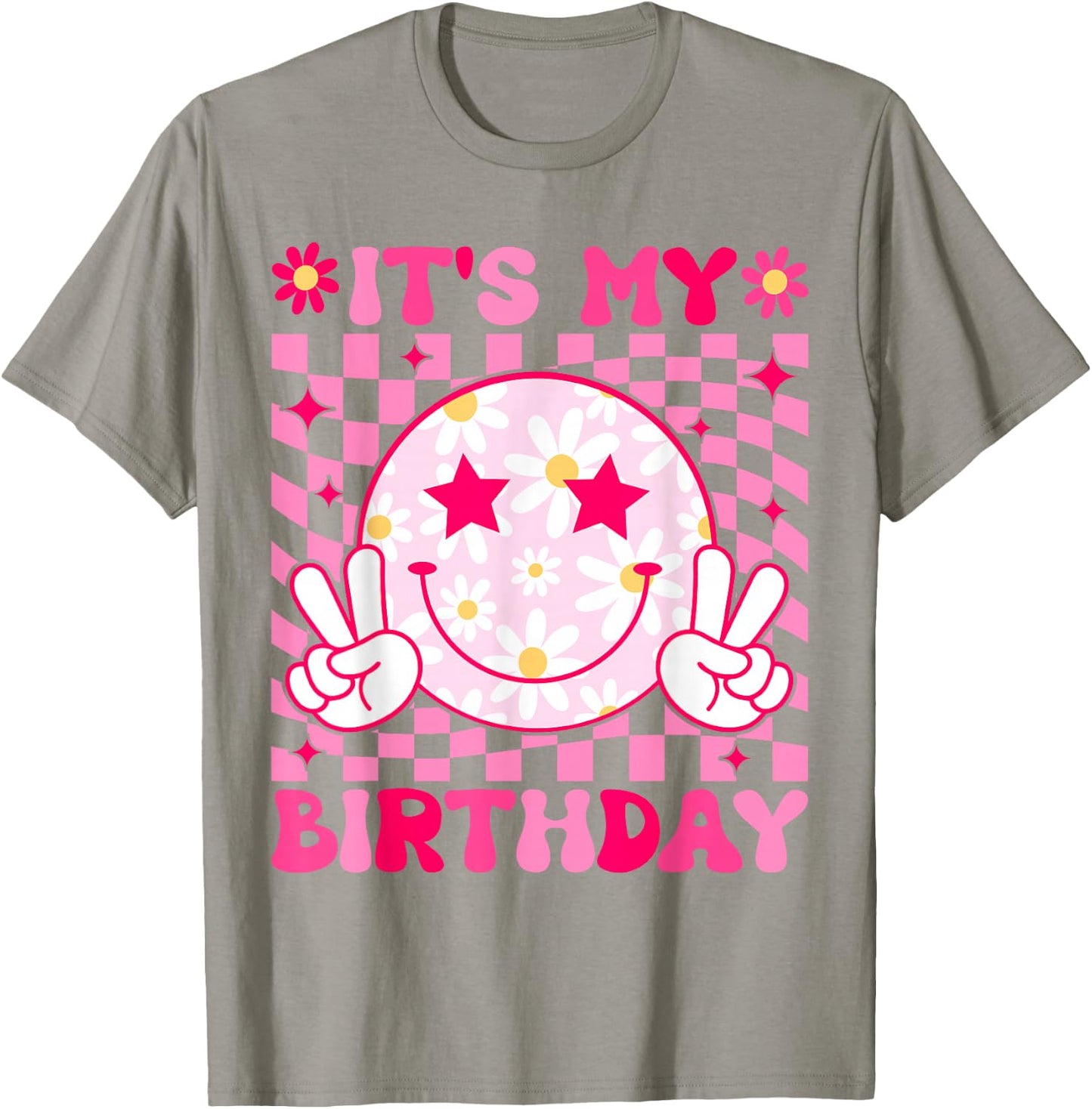 Groovy It's My Birthday Women Teens Girls Kids Bday Party T-Shirt - T-Shirt | Sand
