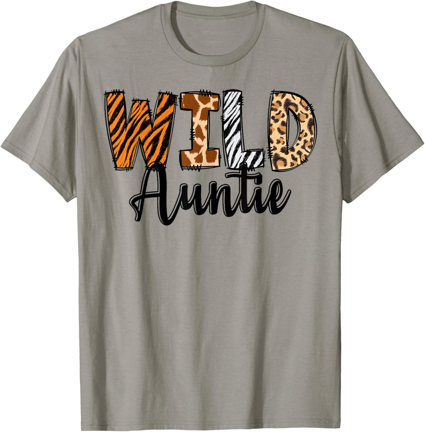 Wild Auntie Zoo Born Two Be Wild B-day Safari Jungle Animal T-Shirt - T-Shirt | Sand