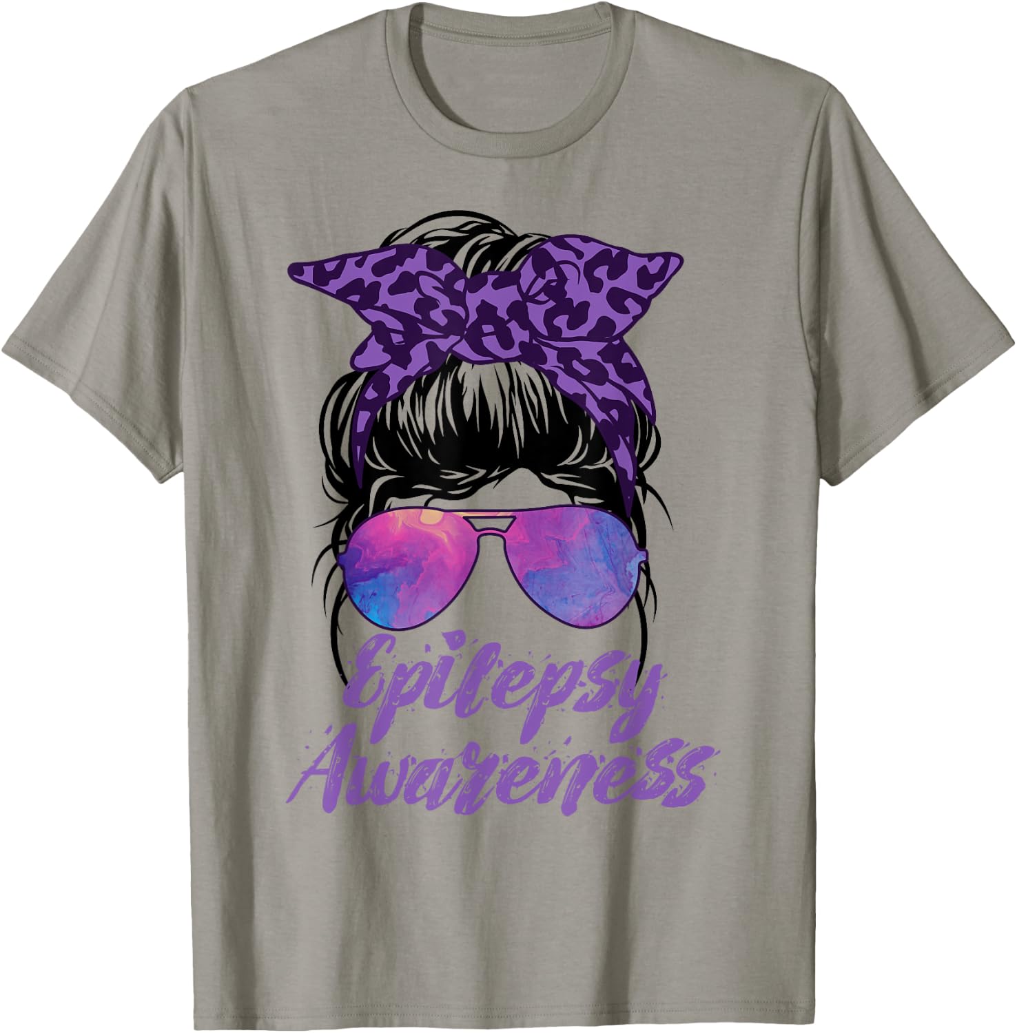 I Wear Purple For Epilepsy Awareness T-Shirt - T-Shirt | Sand
