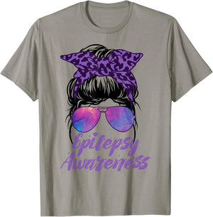 I Wear Purple For Epilepsy Awareness T-Shirt - T-Shirt | Sand