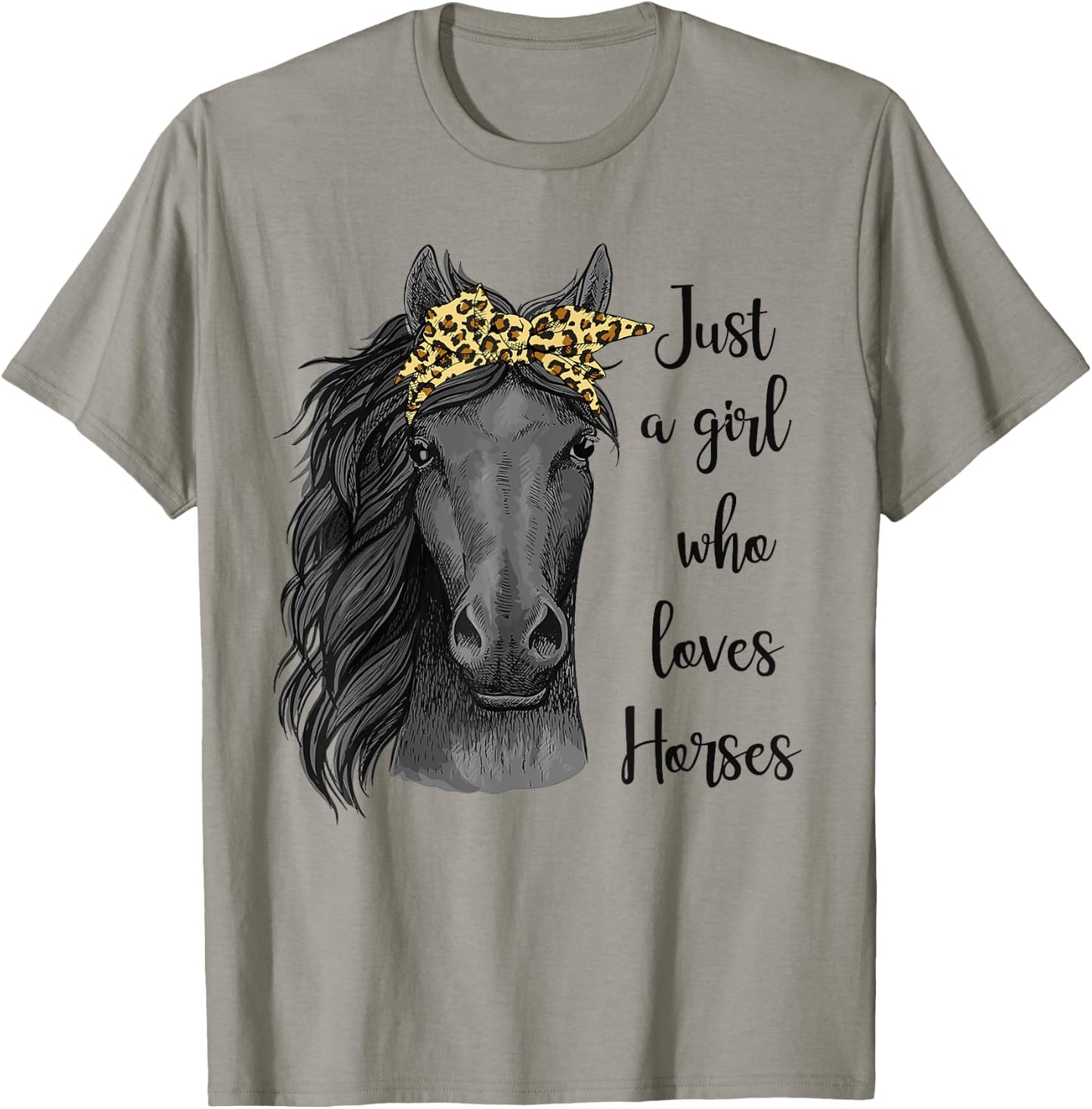 Just A Girl Who Loves Horses Bandana Horseback Riding Gifts T-Shirt - T-Shirt | Sand