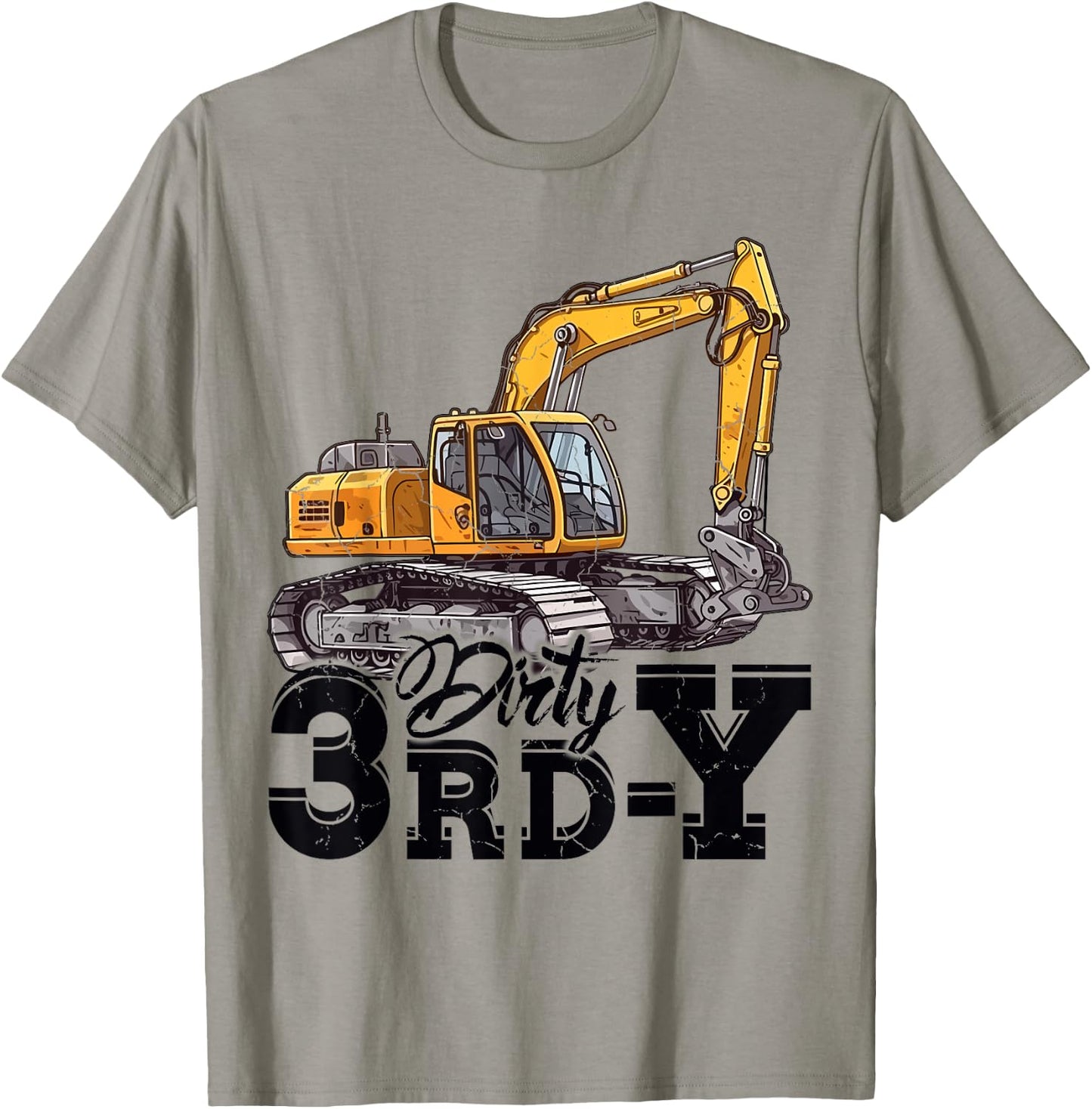 Dirty 3rd-Y 3 Years Old Boys Girls Excavator 3rd Birthday T-Shirt - T-Shirt | Sand