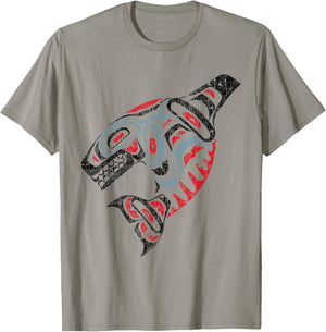 vintage Orca Killer Whale Pacific Northwest Native American T-Shirt - T-Shirt | Sand