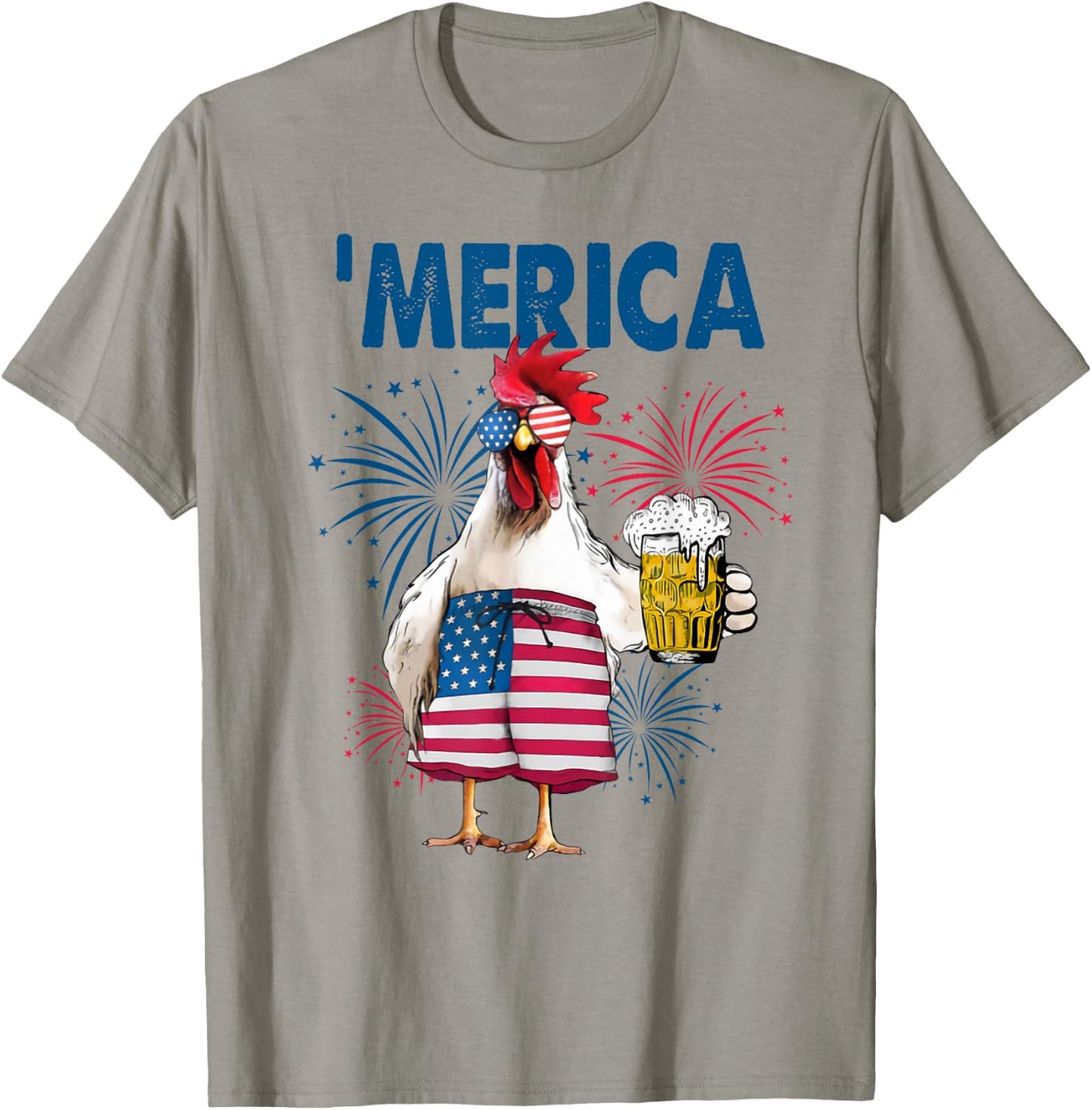 'Merica rooster T-Shirt - T-Shirt | Sand