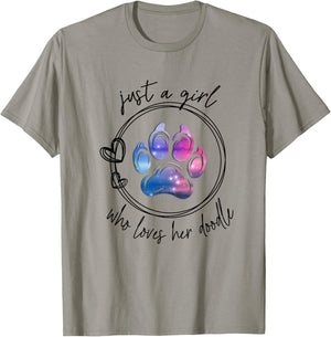 Just a Girl Who Loves Her Doodle Goldendoodle Bernedoodle T-Shirt - T-Shirt | Sand