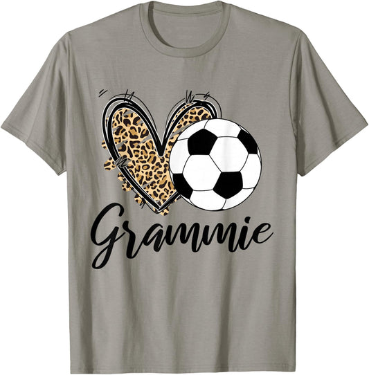 Soccer Grammie Leopard Heart Grammie T-Shirt - T-Shirt | Sand