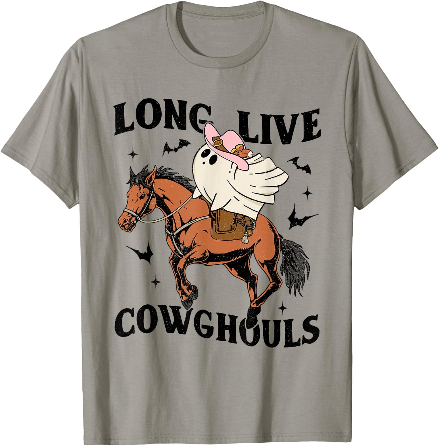 Long Live Cowghouls Halloween Cowboy Ghost Riding Horse T-Shirt - T-Shirt | Sand