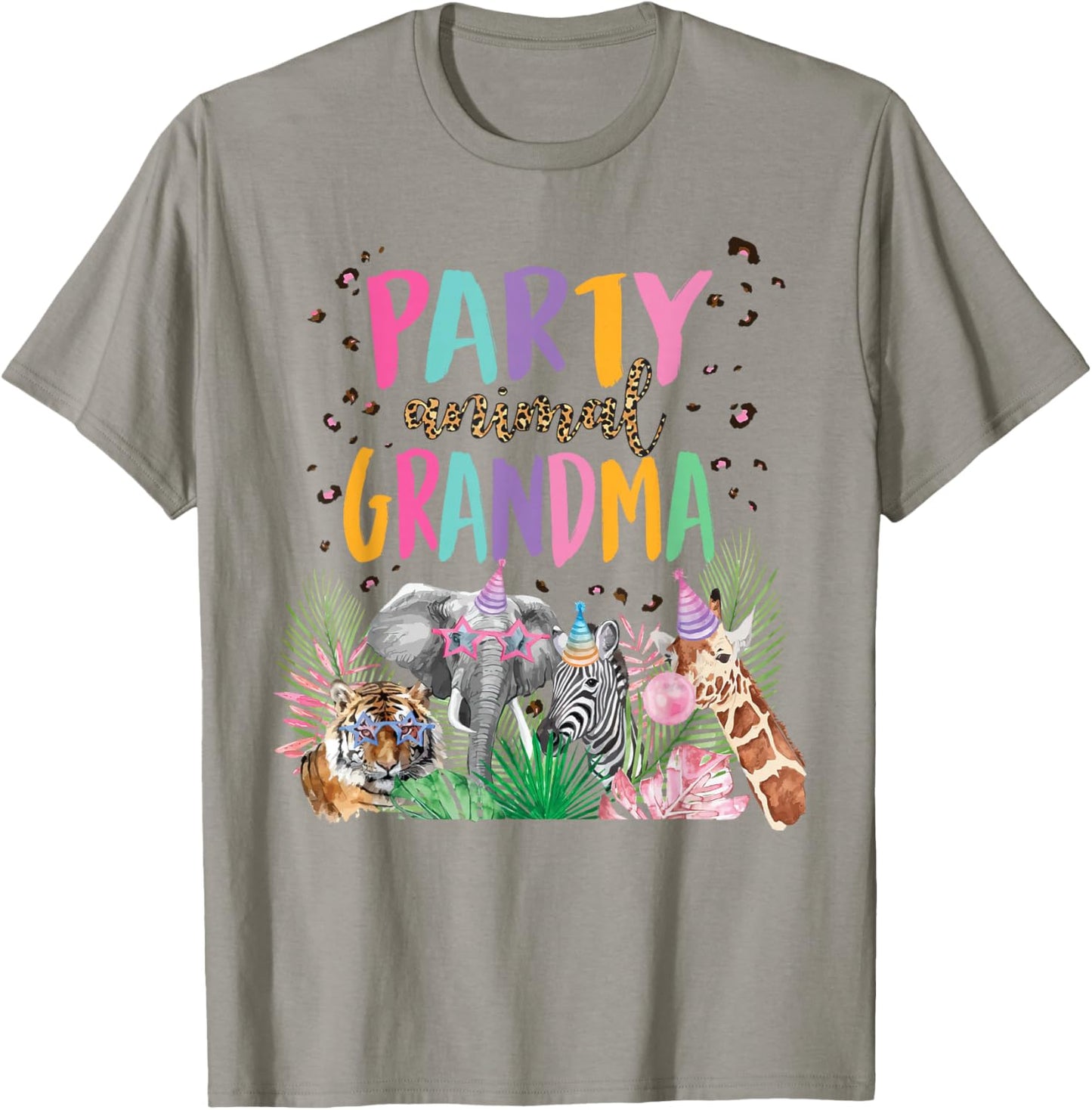 Grandma Of The Birthday Boy Girl Zoo Theme Animal Party T-Shirt - T-Shirt | Sand