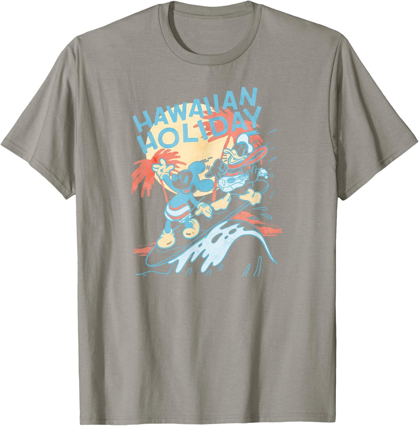 Disney Mickey And Friends Hawaiian Holiday Duo Retro Poster T-Shirt - T-Shirt | Sand