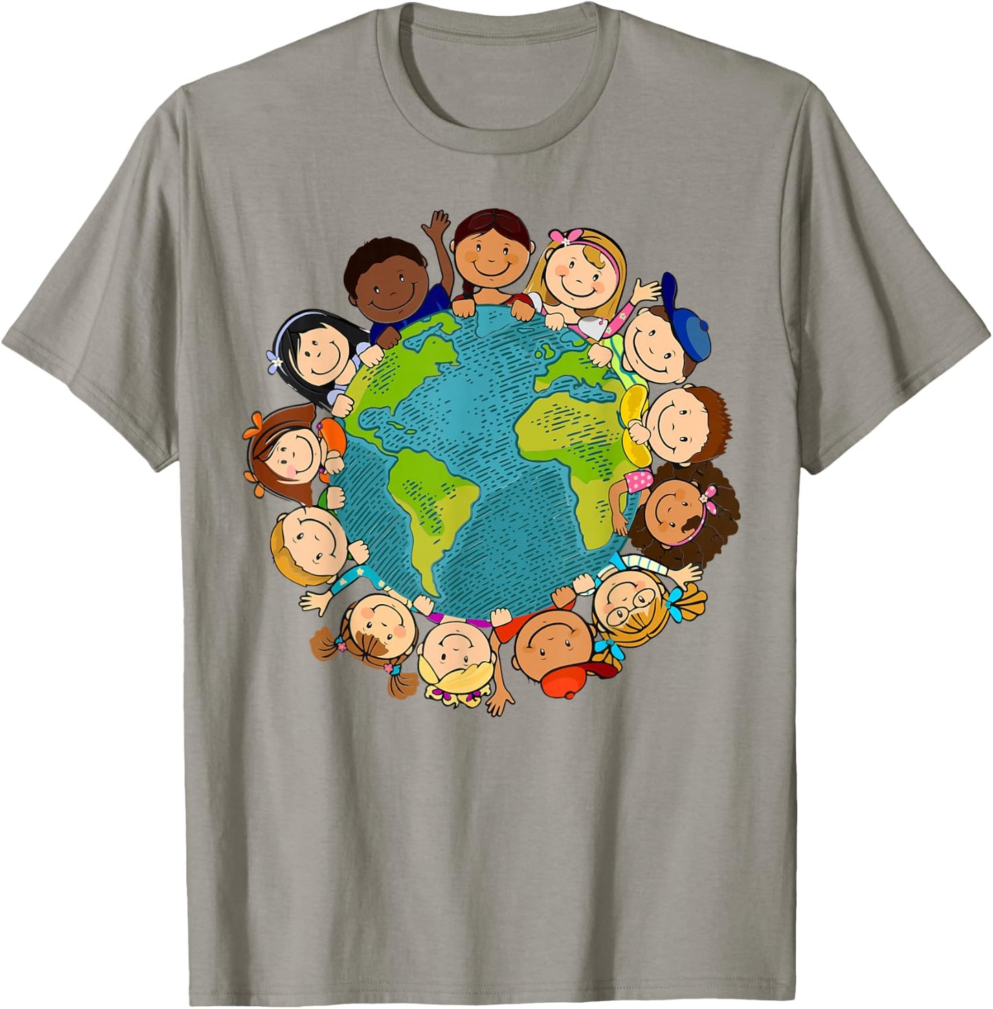 Earth Day Kids Toddler Teacher Cute Earth T-Shirt - T-Shirt | Sand