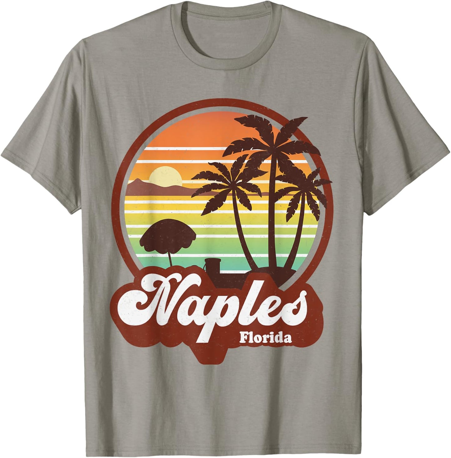 Vintage Naples Florida FL Retro 70s Summer Beach Souvenir Men Women Kids T-Shirt - T-Shirt | Sand
