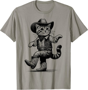 Cat With Cowboy Hat & Boots Cowgirl Western Country T-Shirt - T-Shirt | Sand